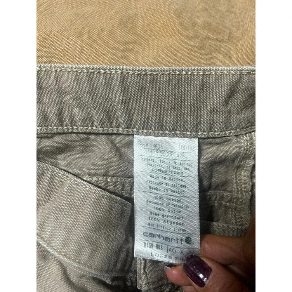 Carhartt Mens Carpenter Jeans Brown Denim Loose Fit Pockets Cotton 40x32 - Picture 11 of 12